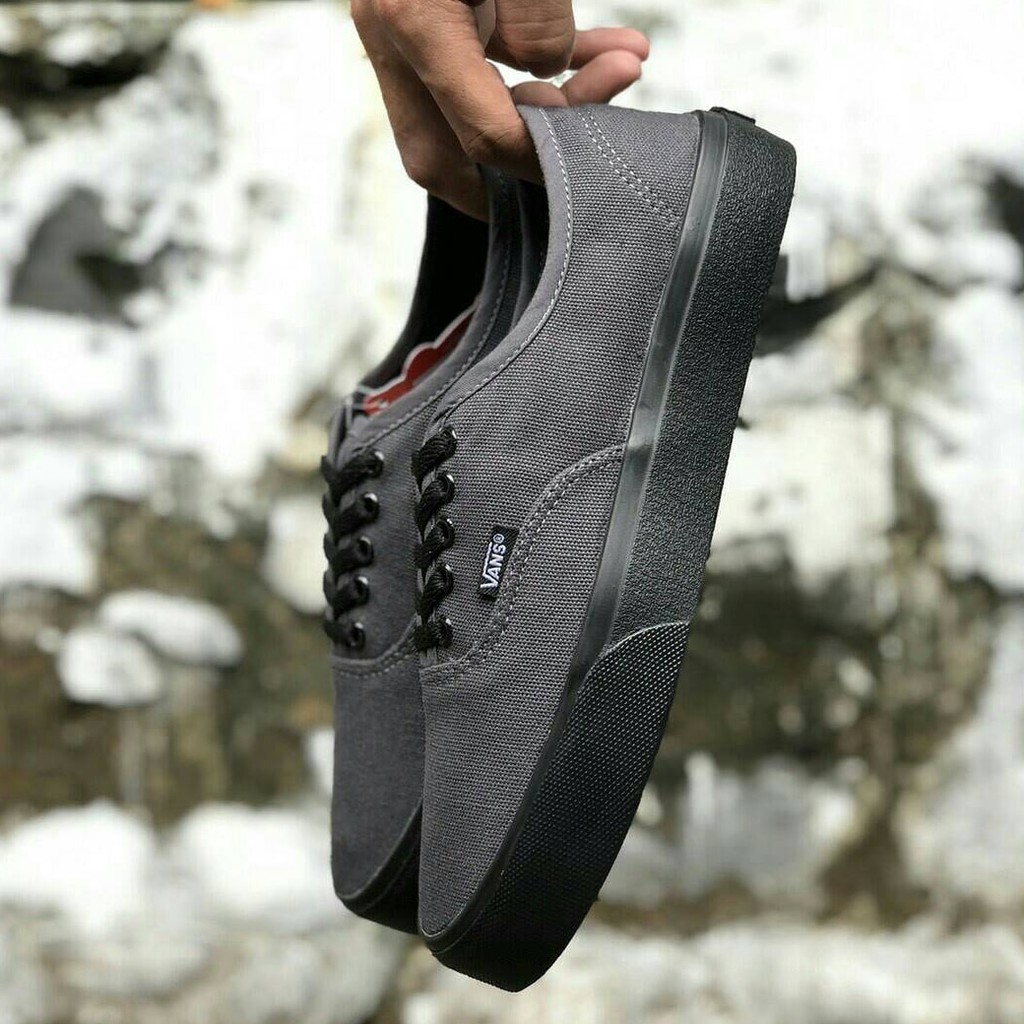 TERMURAH Sepatu Vans Authentic Grey Sole Black
