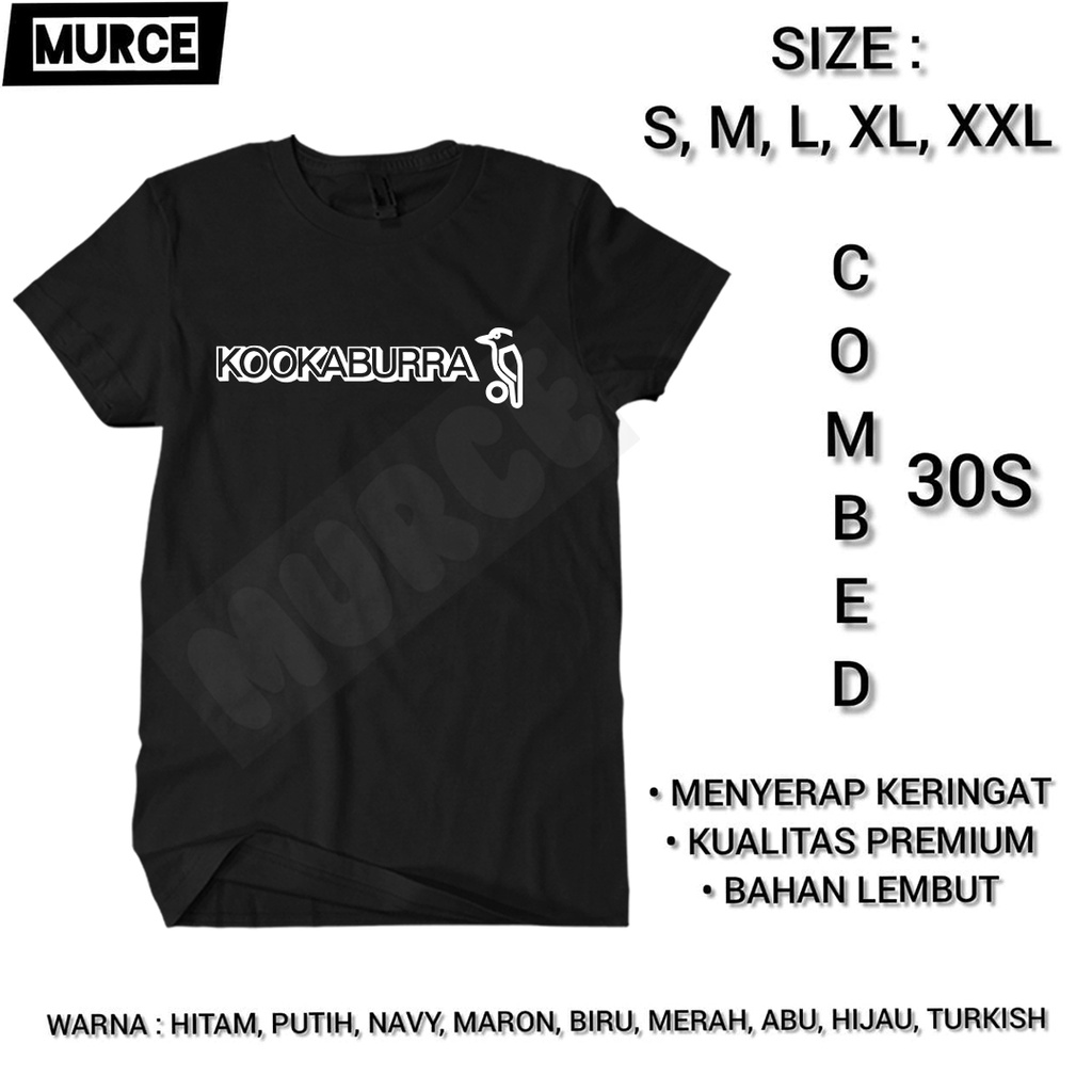 Atasan Kaos Pria Kookaburra Logo Desain Gambar Burung Kukabura Lengan Pendek Dewasa Kualitas Distro
