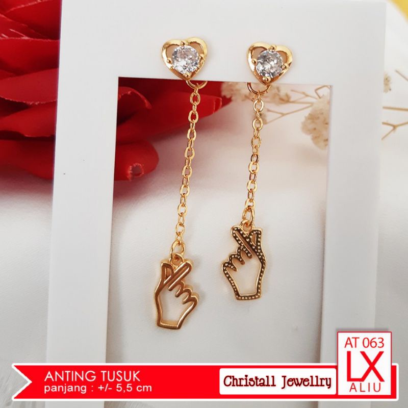 Anting lapis emas 18karat