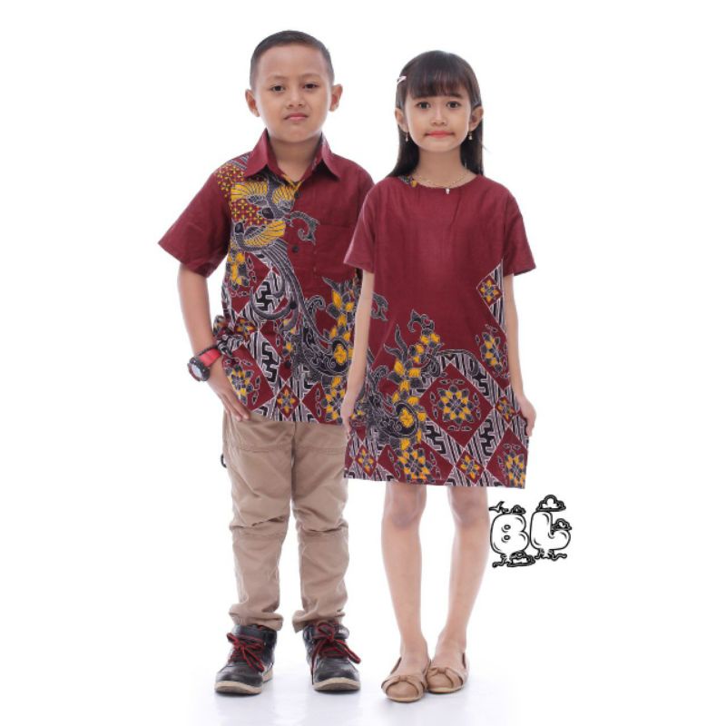 Terlaris Hem Batik Anak Laki-laki Dress Batik Anak Perempuan xlO18nTL131Vr