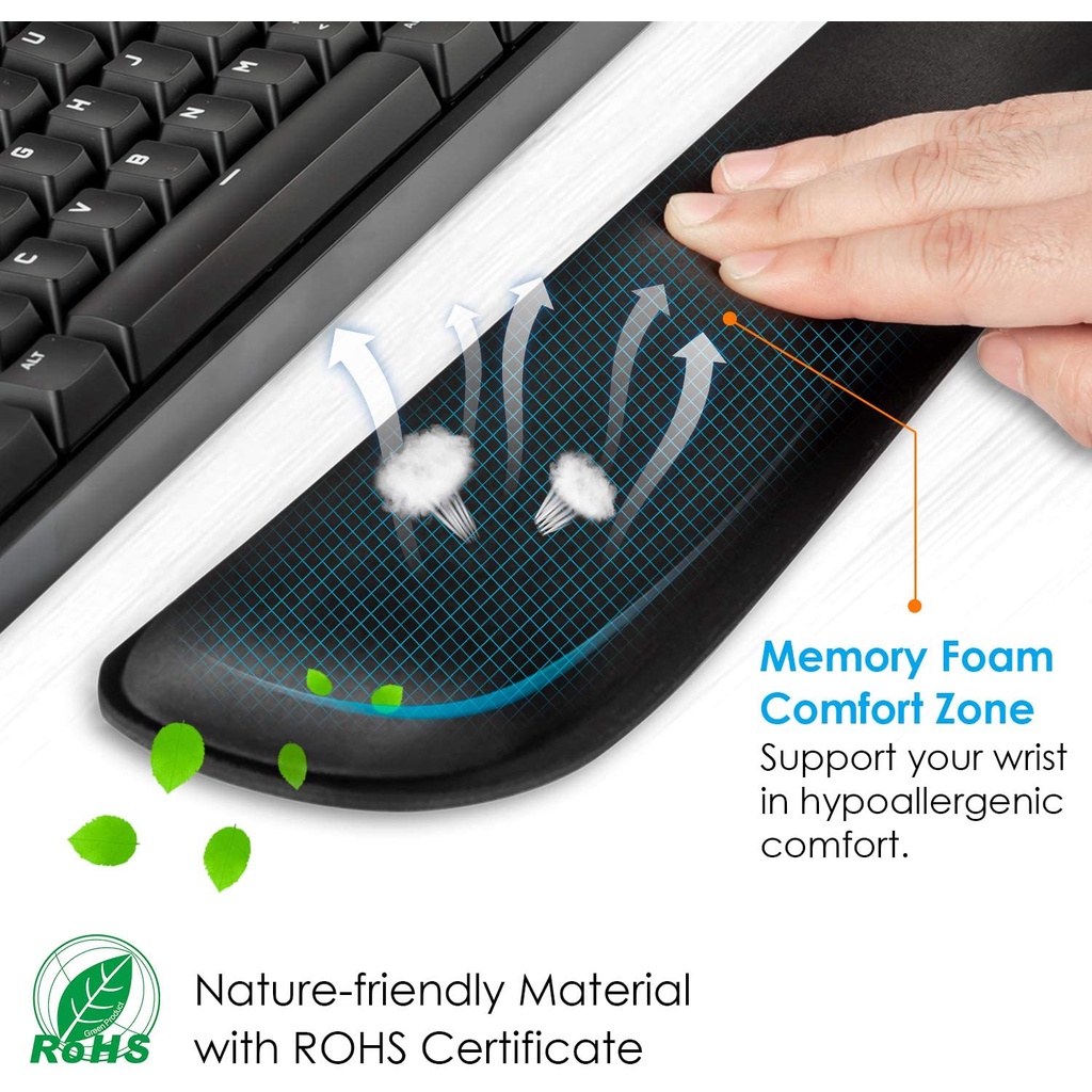 Mouse Pad Dengan Bantalan Pergelangan Tangan Ergonomis Bahan Memory Foam Super Fiber Tahan Lama Untuk Kantor