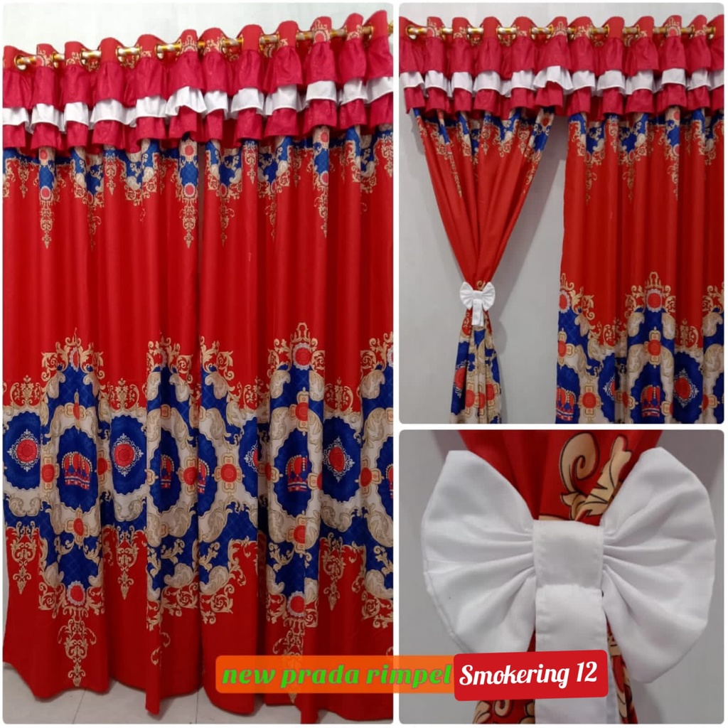 gorden rimpel RUMBAI NEW PRADA smokering 12 tirai murah gorden rumbai