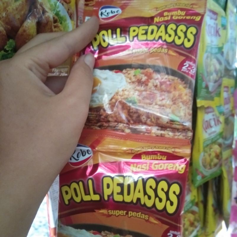 

kobe nasi goreng poll pedass 1 renteng 16.000