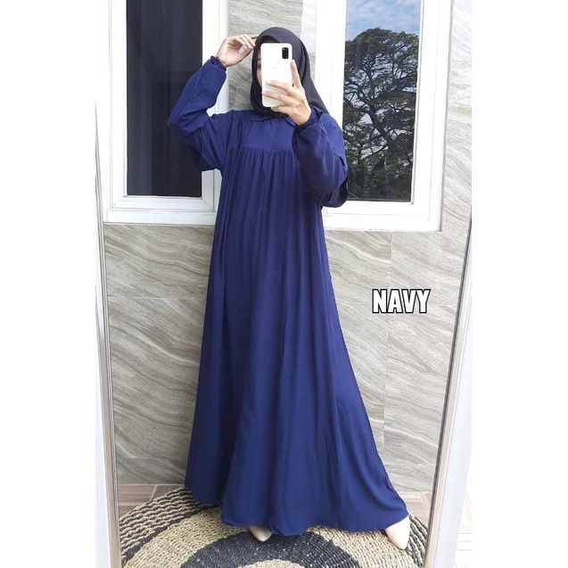 Gamis Polos Rayon Babydoll Krah/ Gamis Rayon Premium