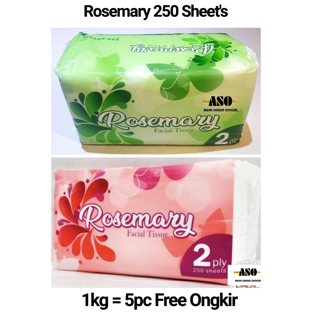 Tisu Wajah TESSA 250 lembar 2ply Natural Soft | Facial tissue-1pc Rosemary 250's