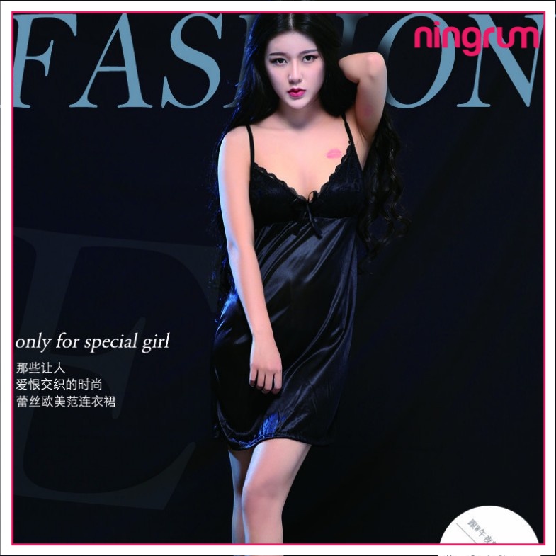 Ningrum Pakaian Dalam Wanita Lingerie Sexy Lingerie Dress Sexy V-Neck Model Renda Tanpa Lengan Serat Mesh Eksotis - 4028