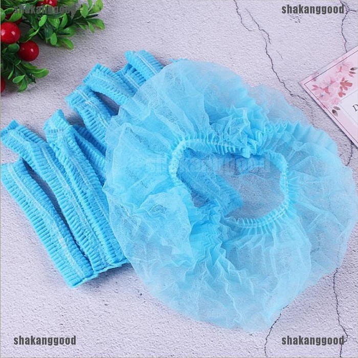 100Pcs Nurse cap / Cap Hair Net Penutup Kepala Gojek Koki Suster Penutup Rambut