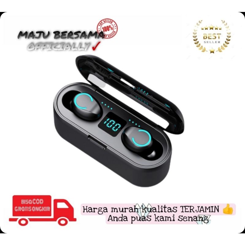 MB - Headset TWS F9 V8.0 / Headset Wireless TWS Bluetooth Earphone Hifi Sound Quality/ TWS F9 Earpho