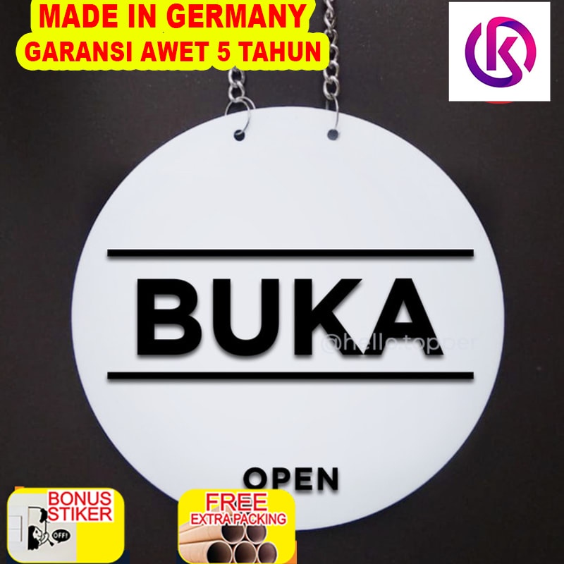 

Promo Sign Board Akrilik Classic | Open Closed Timbul | Papan Buka Tutup - Putih