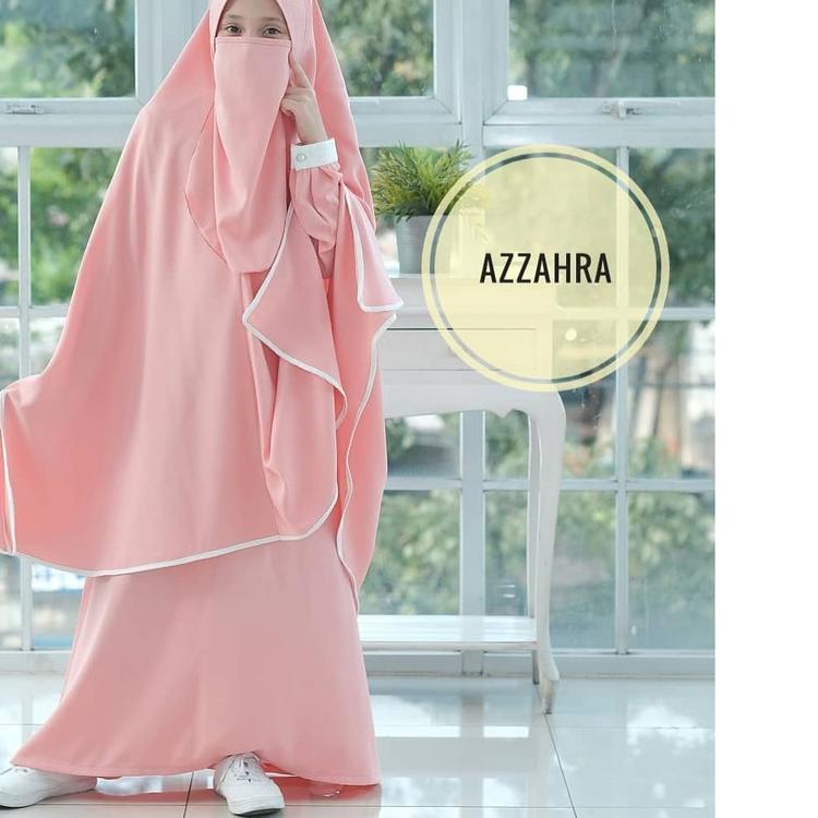 ۞ Azzahra Kids Syar'i + Jilbab Free Cadar 8-10 Tahun / Gamis Anak Perempuan Terbaru / Murah / Muslim