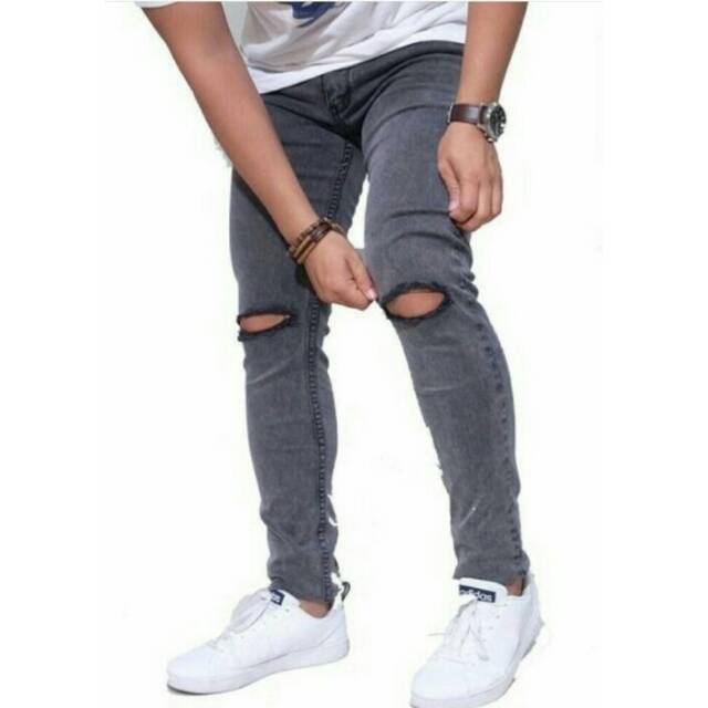 Ripped jeans celana sobek pria Shopee Indonesia