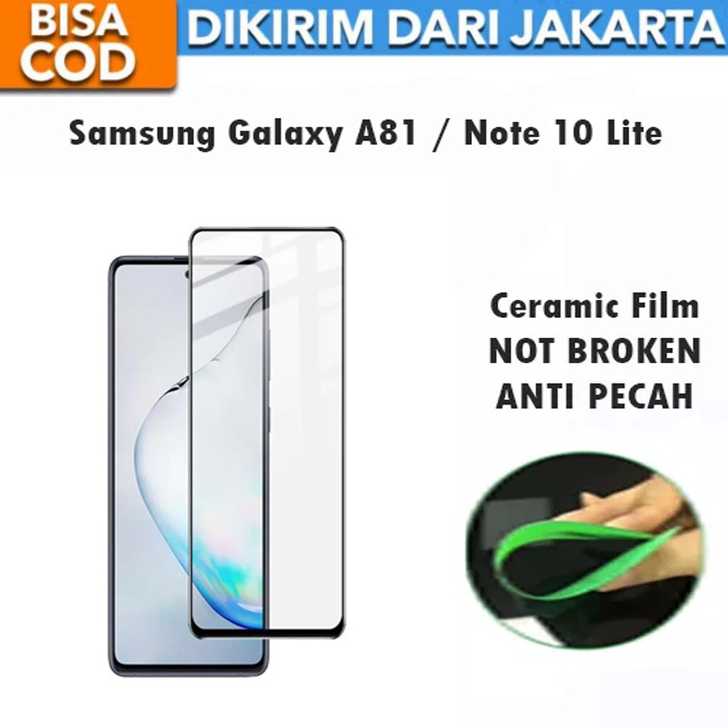 Tempered Glass Samsung Galaxy A81 / Note 10 Lite Full Cover / Full Screen Ceramic Film Anti Gores