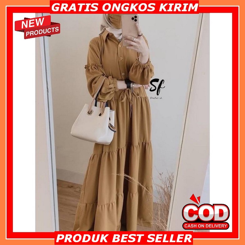 Baju Gamis Wanita Terbaru 2022 Livy Dress Gamis Remaja Kekinian Korean Style Busui Free Belt Frz Baj