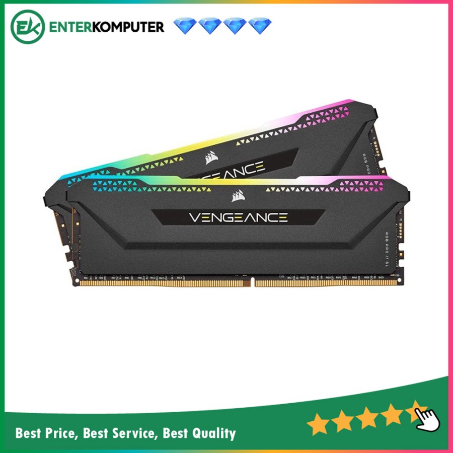 Corsair DDR4 Vengeance RGB Pro SL PC25600 16GB (2X8GB) - Black