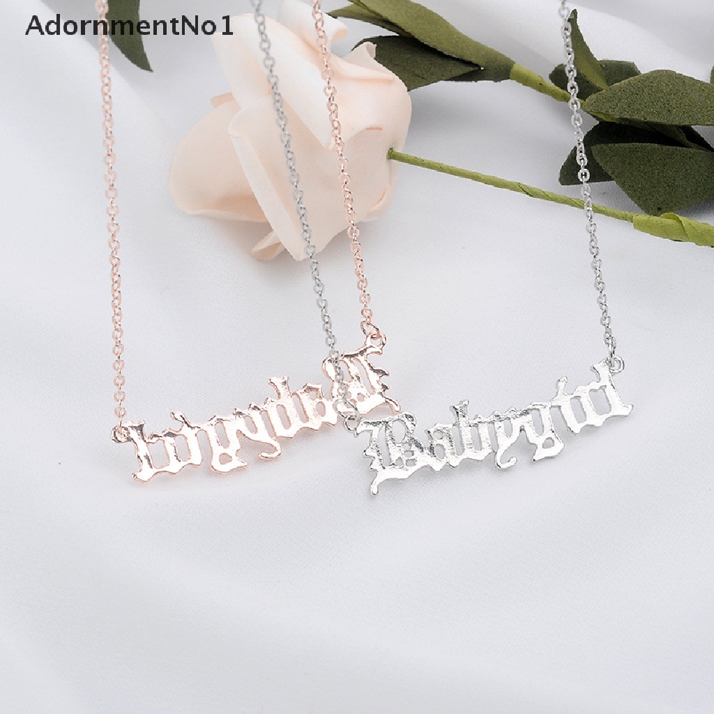 (AdornmentNo1) Kalung Rantai Dengan Liontin Tulisan Babygirl Bahan Alloy Untuk Wanita