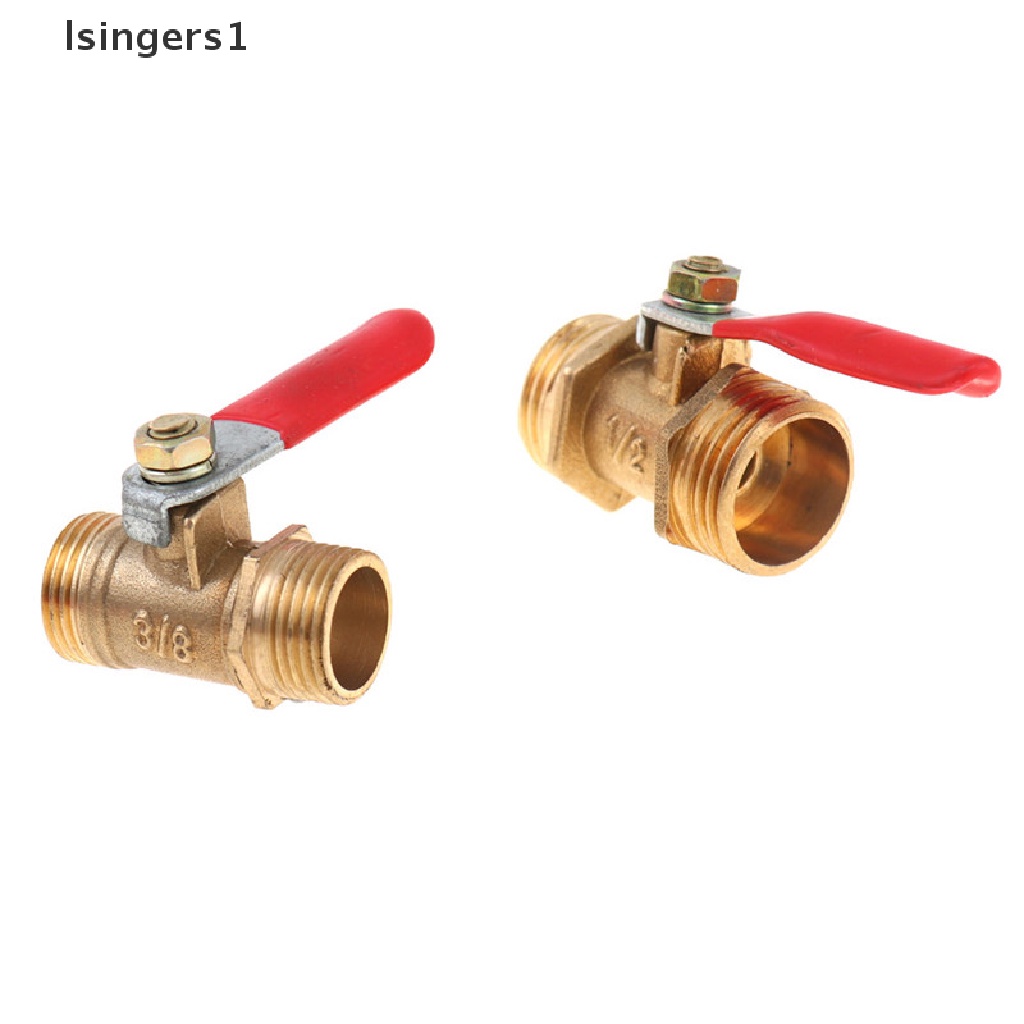 Lsingers1 Katup Bola Kuningan 1 / 8 &quot;1 / 4&quot; 3 / 8 &quot;1 / 2&quot; Male Ke Male BSP Dengan Gagang