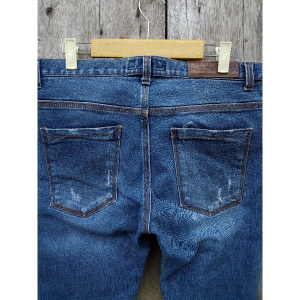 idun skinny jeans distressed blue wash size 33 second original