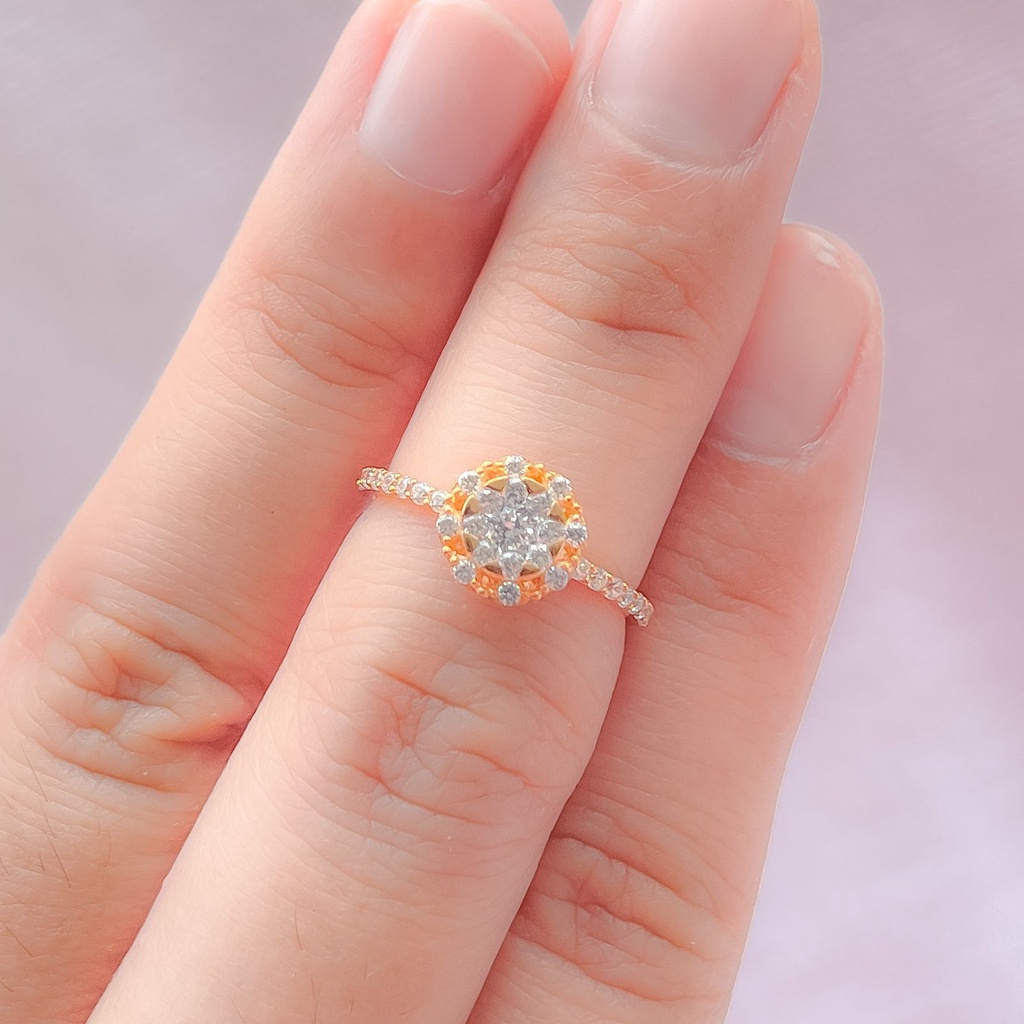 Cincin anak dan dewasa emas asli kadar 700 70% 16k mewah permata timbul bintang solitare star 8 model mall propose