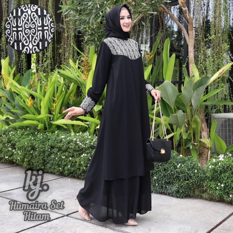 Humaira set Khimar terbaru / gamis Khadijah/ gamis ceruty / gamis set terbaru / gamis plus Khimar