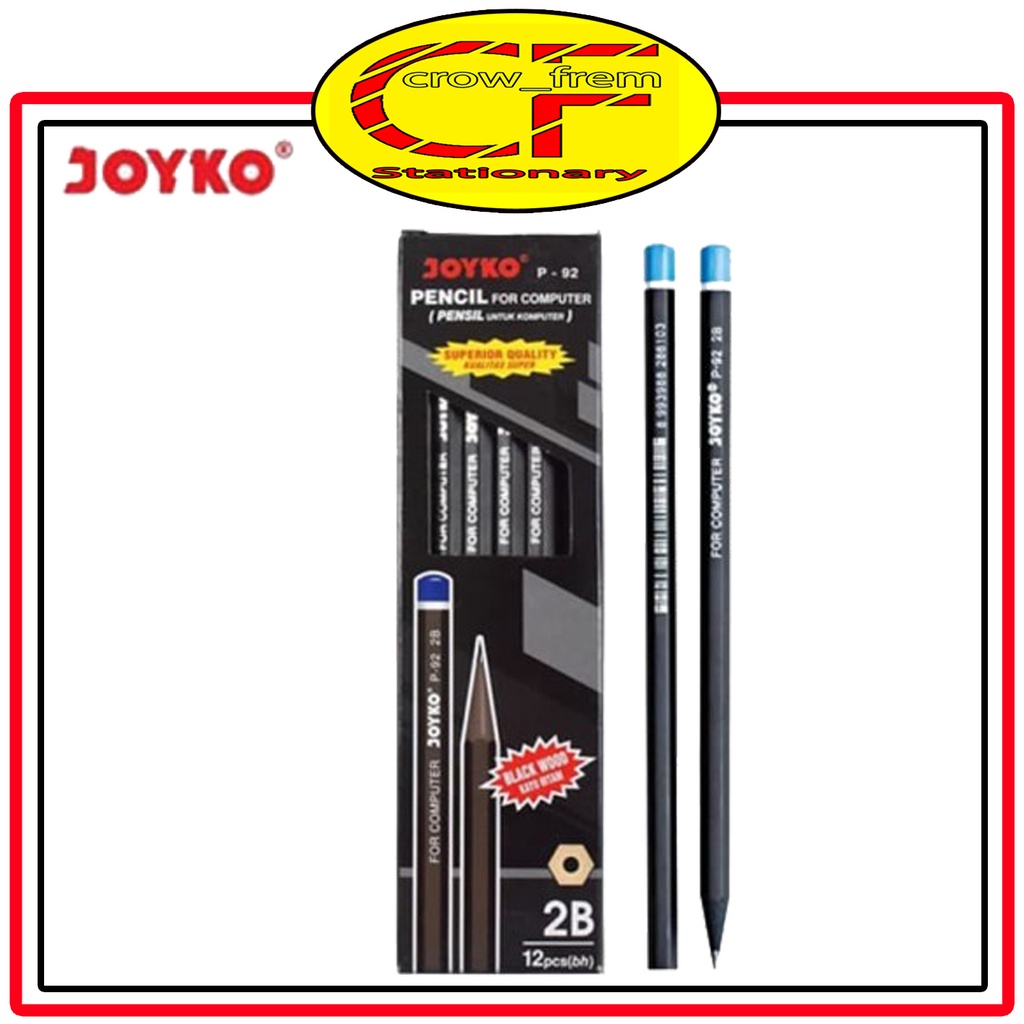 

Pencil 2B Joyko P-92 / Pensil Kayu Hitam [1 BOX isi 12 PCS]