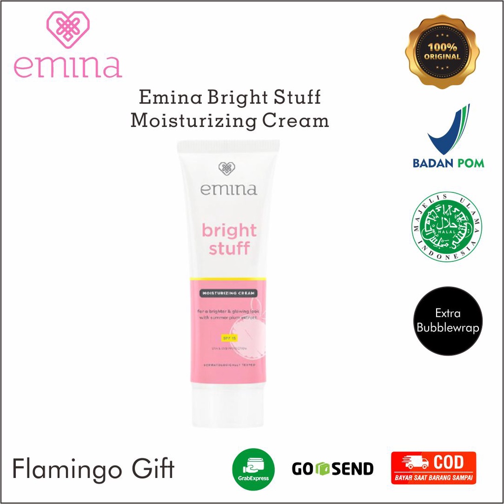 BPOM Emina Bright Stuff Moisturizing Cream 20 ml - Pelembab Wajah Mencerahkan