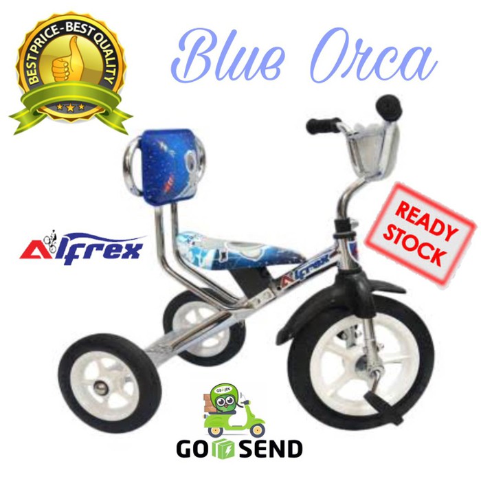 SEPEDA BMX RODA TIGA ANAK TRICYCLE SANDARAN ARAVA ALFREX WARNA CHROME