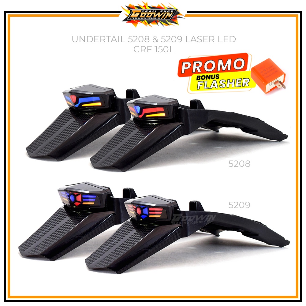 Sparkboard Slebor Belakang Undertail Stoplamp CRF 150L 5208 / 5209 Laser LED + Flasher