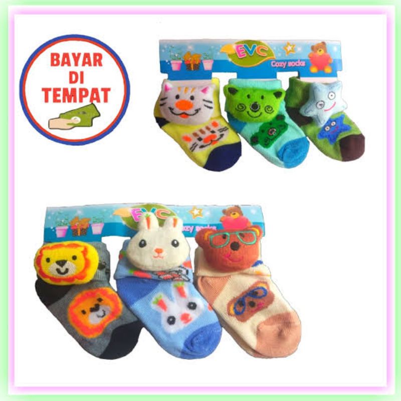 Kaos Kaki Bayi BONEKA ISI 3 PASANG / Kaos Kaki Bayi / Kaos Kaki