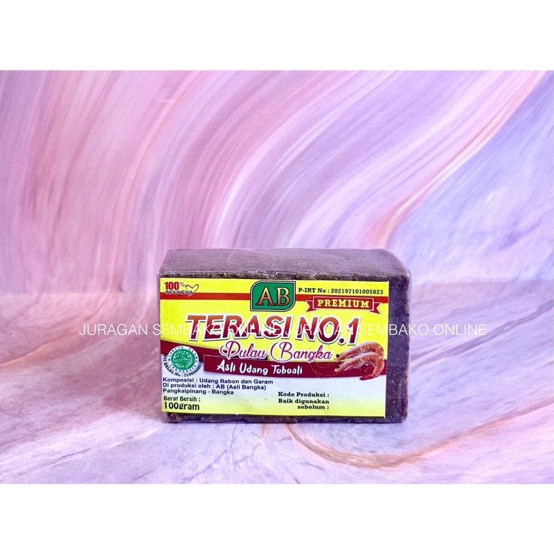 

TERASI bangka no 1 CAP AB premium asli udang toboali 100gr murah