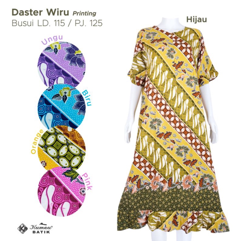 Kumau Batik Daster Wiru Jumbo #1 Busui Mini Rempel Kekinian Batik Printing Solo Premium