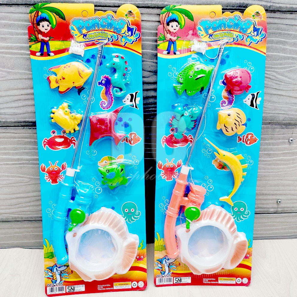 Pancing Mania 3125 Mainan Mancing 5 Ikan Magnet Joran Kolam Fishing Game