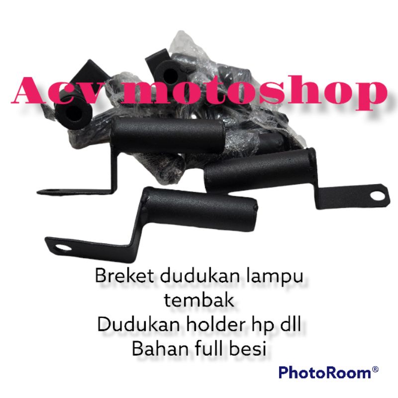 Breket dudukan lampu tembak / Brecket dudukan Holder Hp Besi / holder spion bahan full besi kokoh dan kuat