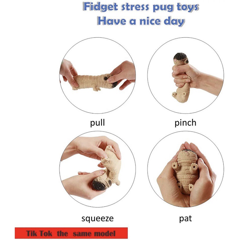 Squishy Anjing Dog Pug Bulldog Corgi Corgy Mainan Anak Vent Animal New Viral Fidget Toys Sensory Stress Relieve Binatang Pop It