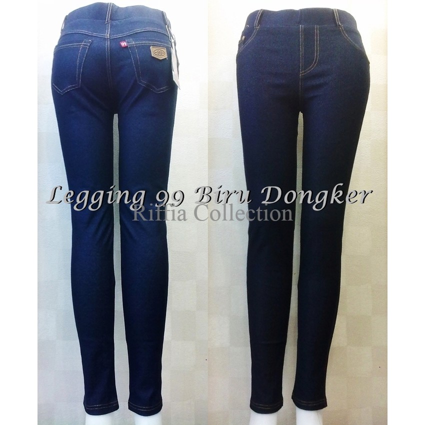 Tampil okeee + free ongkir......   legging 99 bahan jeans denim ILVL