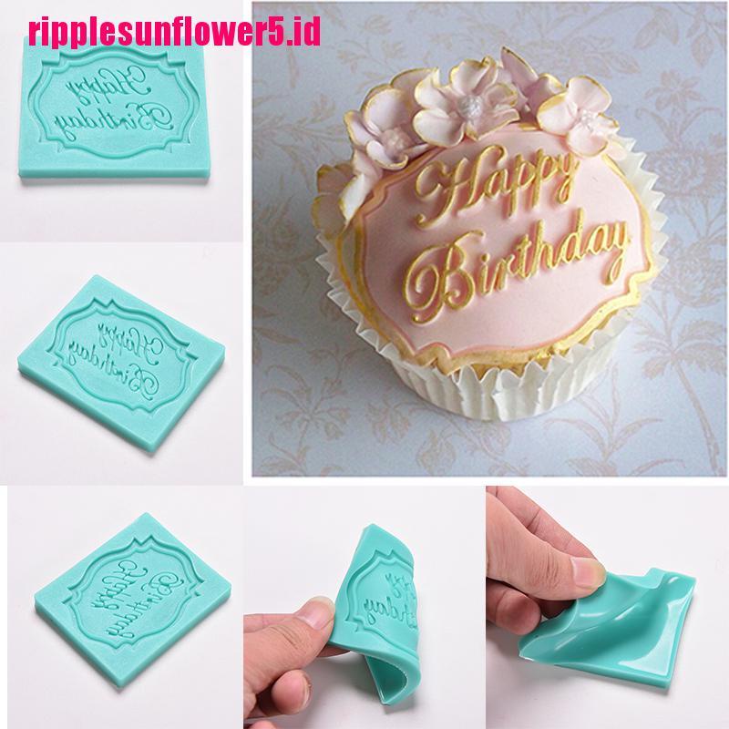 Cetakan Adonan Kue Desain Happy Birthday Bahan Silikon