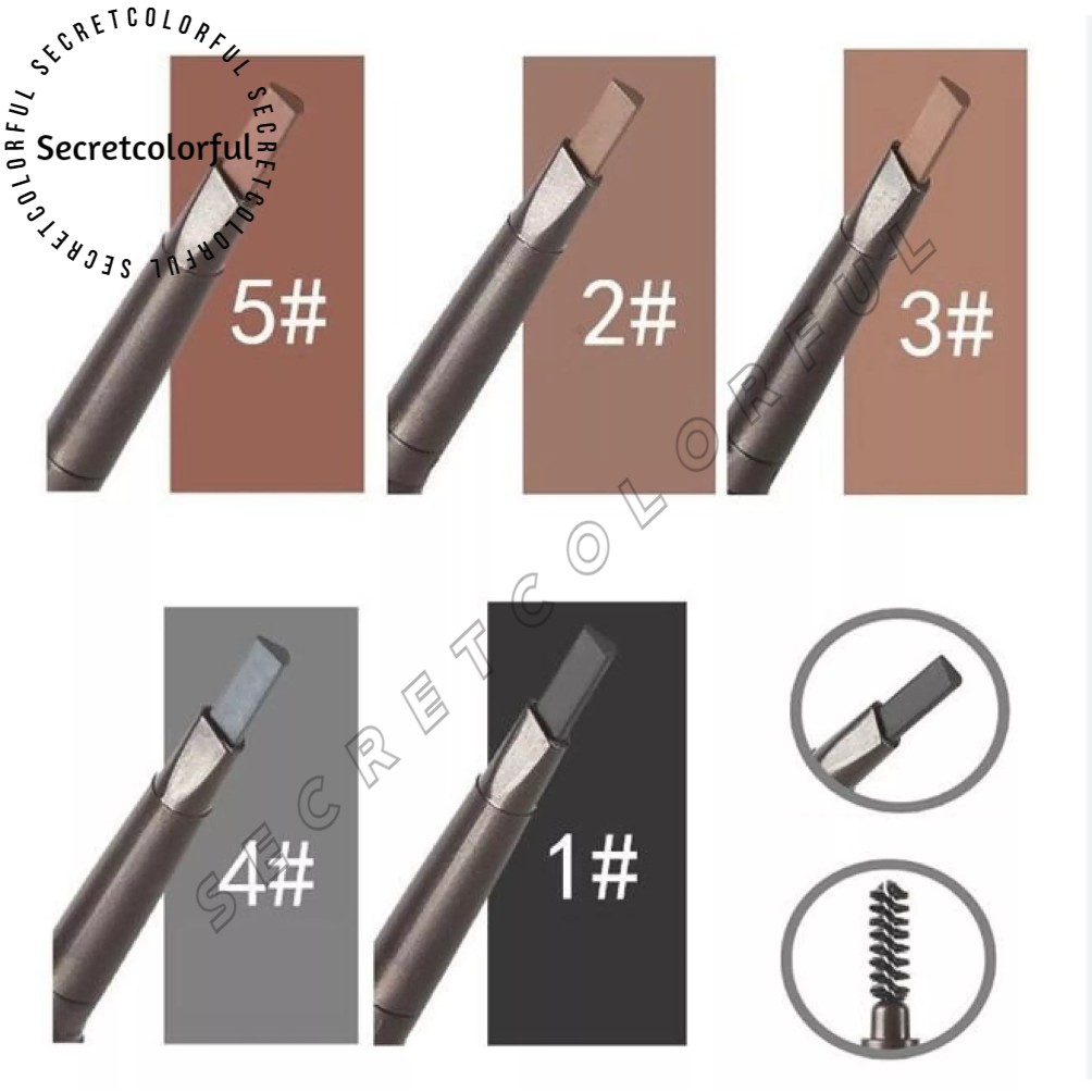DNM Eyebrow Pencil Natural 2 in 1 Waterproff Tahan lama Alis Putar Drawing