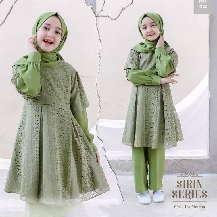 TERBARU SIRIN SERIES KIDS 8-10 TAHUN BAJU ANAK MOSCREPE MIX BRUKAT MALIKA ONE SET ATASAN DAN CELANA 