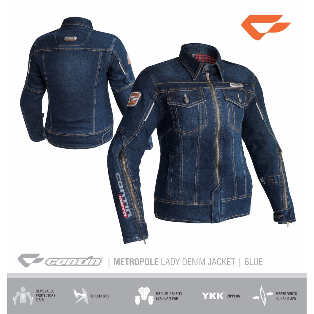 Continmoto Jaket Motor Wanita Protektor Contin Metropole Lady - Blue