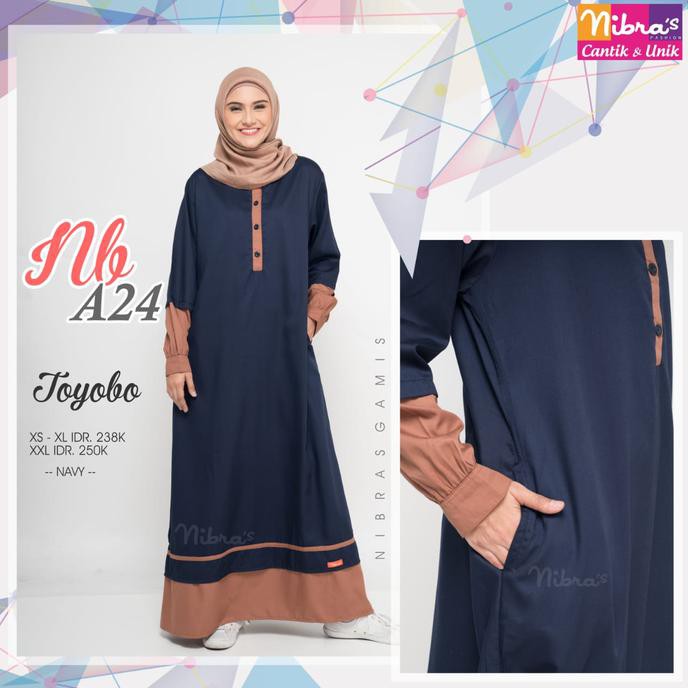 TERBARU Baju Gamis Nibras NB A24 - Biru, XS