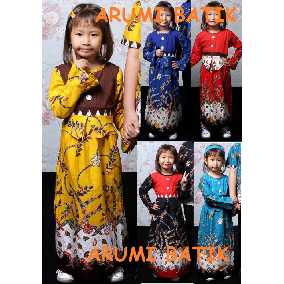Baju Muslim Gamis Dress Dres Terusan Anak Perempuan Batik 2261