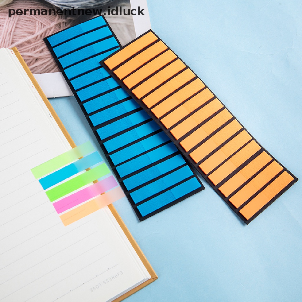 300pcs Stiker Sticky Note Transparan Fluorescent Untuk Stationery Anak Sekolah / Kantor