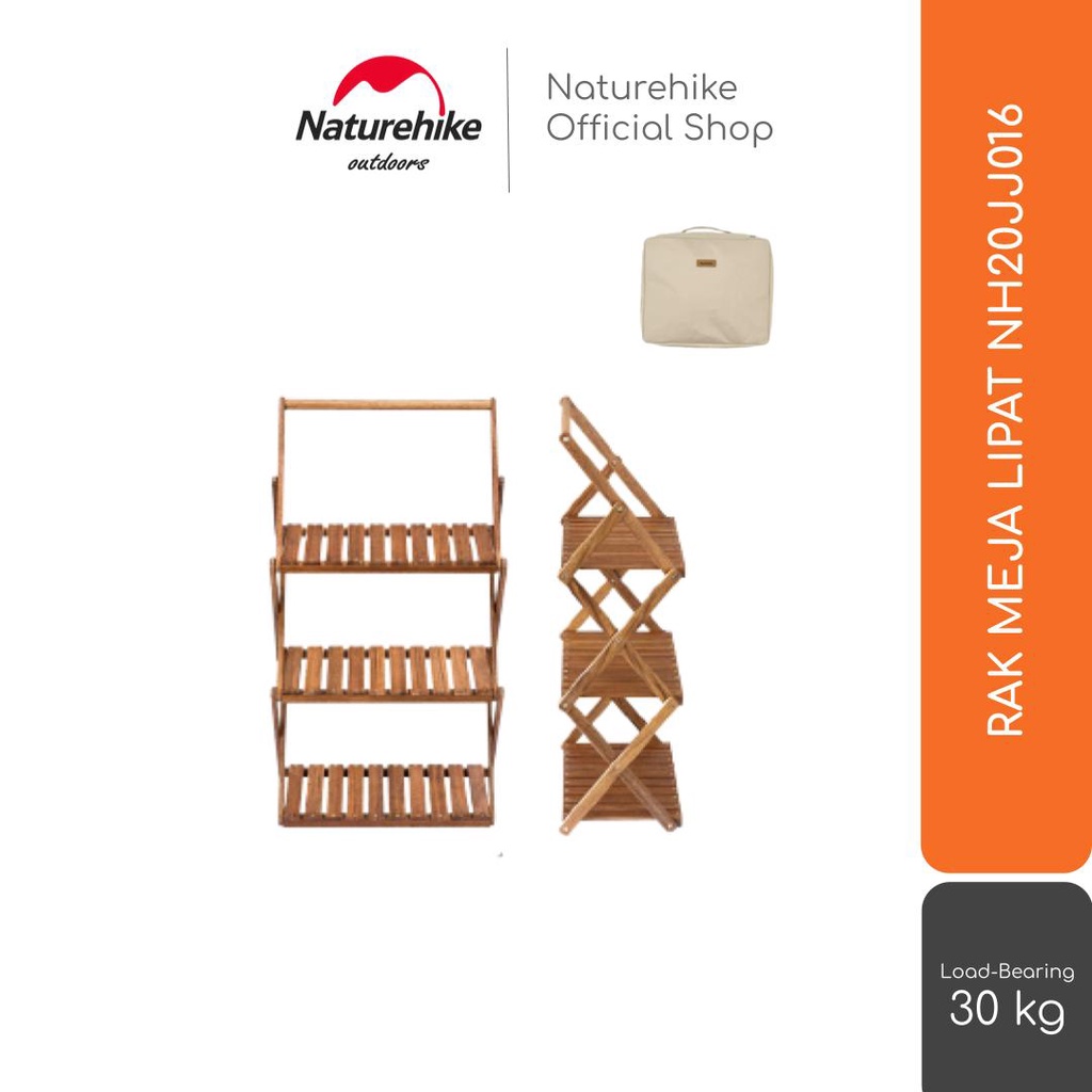 Naturehike Rak / Meja Lipat Kayu Portable Camping Outdoor Nh20Jj016