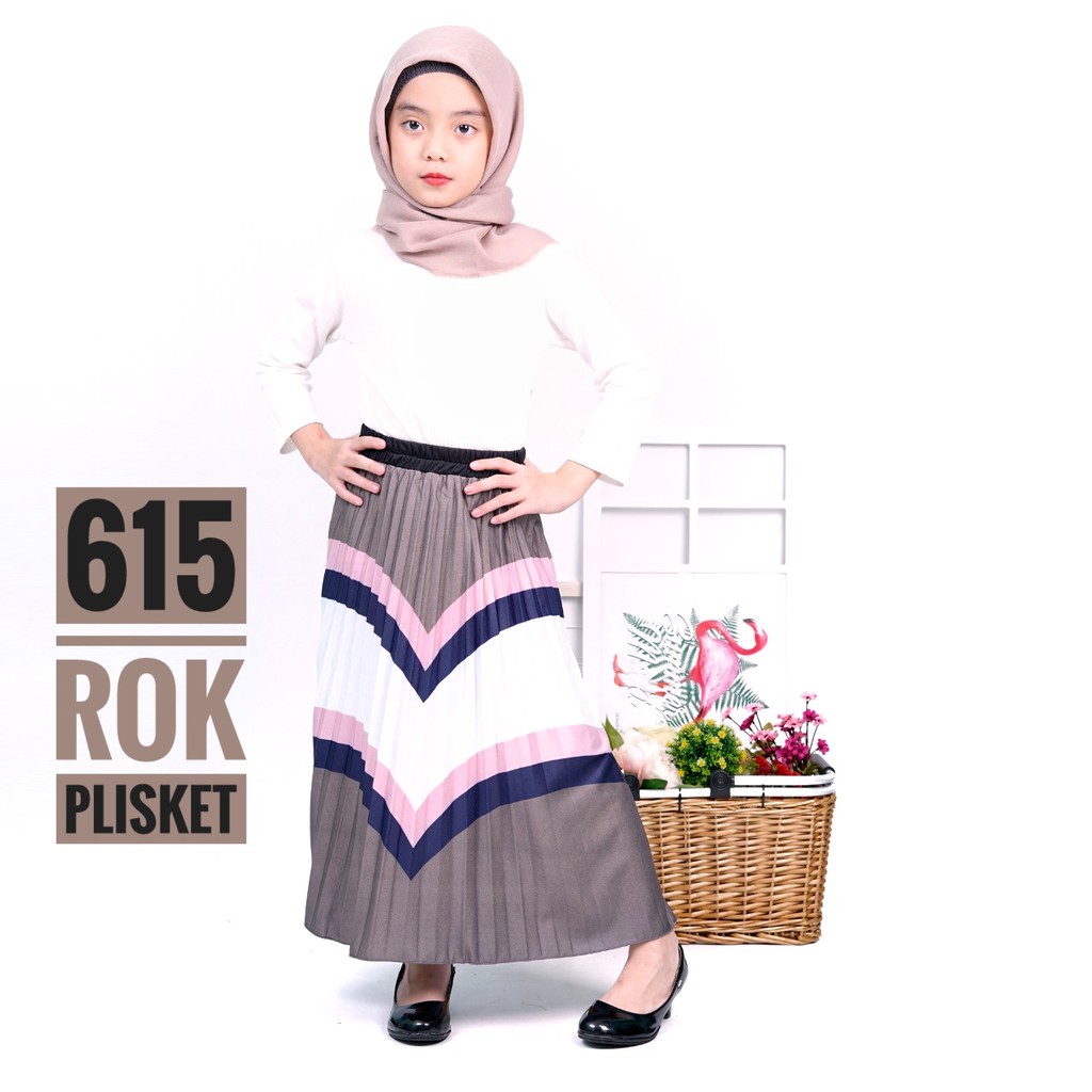 ROK PLISKET ANAK PRINTING 615 PRISKET ANAK PANJANG PLEATED SKIRT FLARE SKIRT MAYUNG FLOWY REMPEL