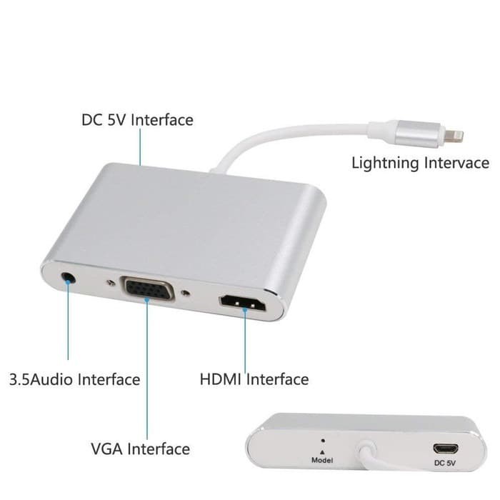 Converter Lightning To HDTV VGA Audio Iphon To HDTV VGA Adapter