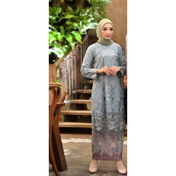 Kebaya Tunik Tulle Nagita Slavina Tuton dua warna/Kebaya Modern/jumbo ld 130/Tunik/Kebaya-wardah