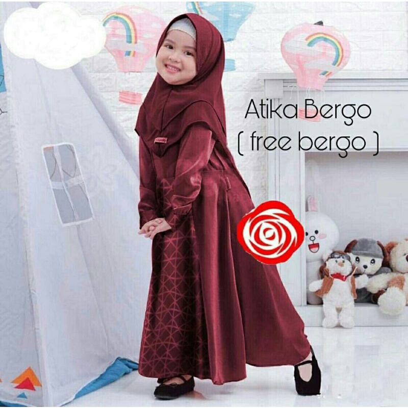 Maxi Maxy Dress Gamis Syari Anak Jersey Tile Kotak Atika / Ivana Kid Kids