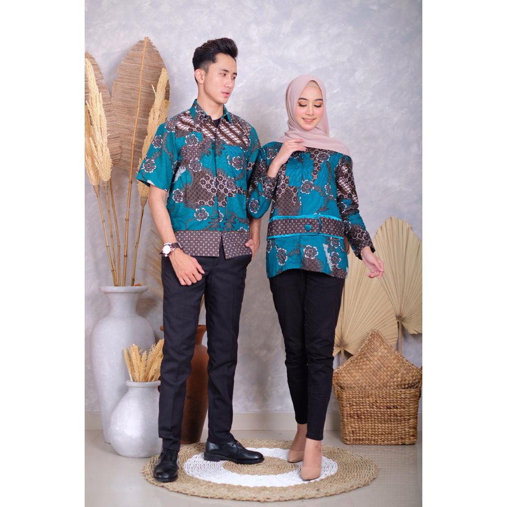 BATIK COUPLE ATASAN HEM PENDEK M L XL XXL