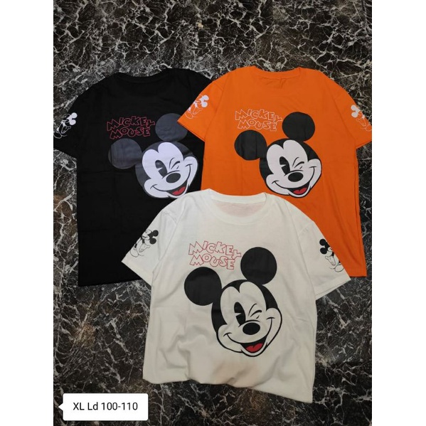 Kaos Freesize Mickey Face Premium  Unisex Cotton t-shirt Unisex