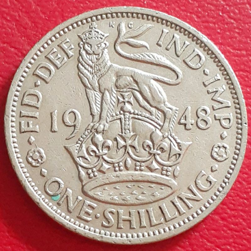 Uang Koin Kuno Luar 1 Shilling Inggris Tahun 1948