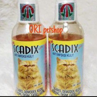 scadix spray 60 ml - obat jamur scabies demodectic kudis koreng gatal gatal - untuk kucing